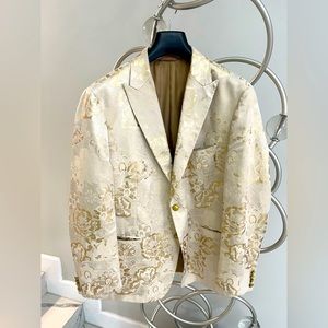 Men’s TALLIA XXL 48R-50R GOLD Metallic Floral Sports Coat and Blazer!